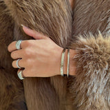 Hammered Bangle, Silver, 5 mm