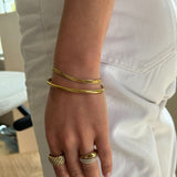 Oval Dome Bangle 18K Gold Plated
