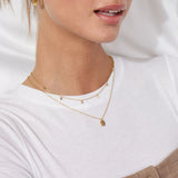 Hammered Square Necklace, 18K Gold Plated, Mini