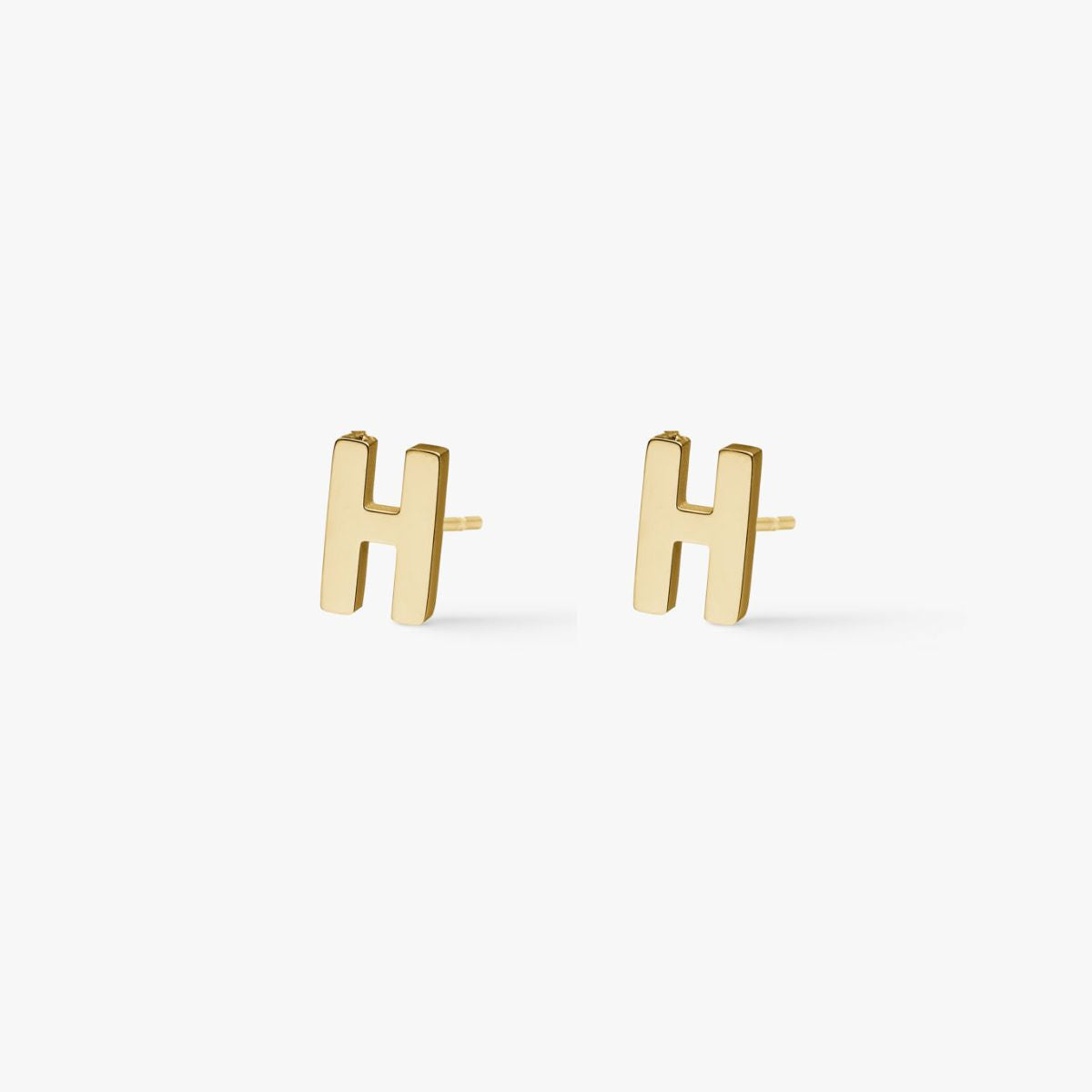 Classic Letter Stud Earrings — Mini 18K Gold Plated