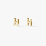 Classic Letter Stud Earrings — Mini 18K Gold Plated