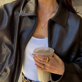 Melted Scoria Charm Necklace 18K Gold Plated