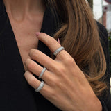 Crystal Band Ring, 925 Silver, 4 mm