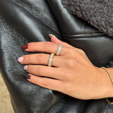 Crystal Band Ring, 18K Gold Plated, 6 mm