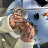 Twist Dome Crystal Ring, 925 Silver