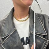 Anchor Facet Necklace, 18K Gold Plated, 8 mm