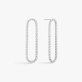 Hollow Tennis Crystal Earrings, 925 Silver