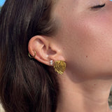 Wind Fold Earrings, 18K Gold Plated