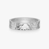 Hammered Band Ring, 925 Silver, 4 mm