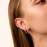 Classic Crystal Creole Hoops 18K Gold Plated 16 mm