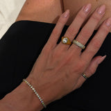 Tennis Crystal Bracelet, 18K Gold Plated, 3 mm