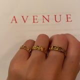 Hammered Band Ring 18K Gold Plated · 4 mm