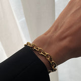 Anchor Facet Bracelet, 18K Gold Plated, 8 mm