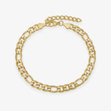Figaro Anklet 18K Gold Plated 7 mm