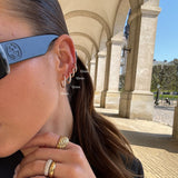 Classic Crystal Hoop Earrings 18K Gold Plated · 12 mm