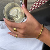 Oval Dome Bangle 18K Gold Plated