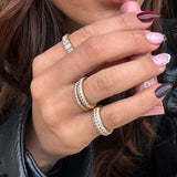 Crystal Band Ring, 18K Gold Plated, 2 mm