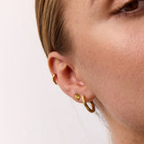 Sun Kiss Clover Stud Earrings 18K Gold Plated