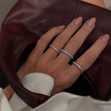 Crystal Band Ring, 925 Silver, 4 mm