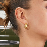 Classic Dome Hoop Earrings 18K Gold Plated · 20 mm