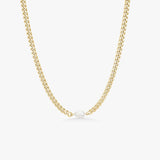 Panzer Facet Solo Pearl Necklace, 18K Gold Plated, 5 mm