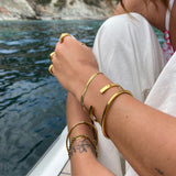 Oval Dome Bangle 18K Gold Plated