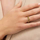 Faceted Curb Ring 18K Gold Plated · 5 mm