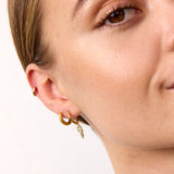 Classic Scoria Rock Hoop Earrings 18K Gold Plated · 10 mm