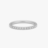 Crystal Band Ring, 925 Silver, 2 mm