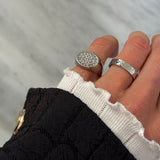 Hammered Band Ring, 925 Silver, 4 mm