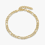 Figaro Bracelet 18K Gold Plated 5 mm