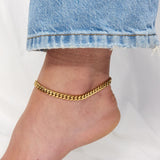 Panzer Facet Anklet, 18K Gold Plated, 7 mm