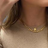 Hammered Square Necklace, 18K Gold Plated, Mini