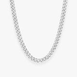 Panzer Facet Necklace, 925 Silver Plated, 7 mm