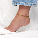 Panzer Facet Anklet, 18K Gold Plated, 5 mm