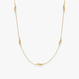 Melted Scoria Charm Necklace 18K Gold Plated
