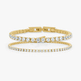 Tennis Crystal Bracelet Set, 18K Gold Plated