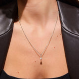 Teardrop Crystal Pendant, 925 Silver