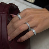 Crystal Band Ring, 925 Silver, 6 mm