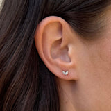 Sparkle Crystal Stud Earrings, 925 Silver