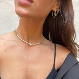 Panzer Faceted Solo Pearl Necklace 18K Gold Plated 3 mm