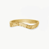 Hammered Wave Ring 18K Gold Plated 2 mm