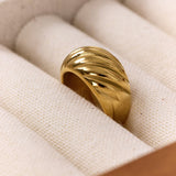 Twist Dome Ring 18K Gold Plated