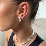 Classic Dome Hoop Earrings, 925 Silver Plated, 10 mm