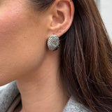 Wind Oval Earrings, 925 Silver