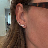 Wing Crystal Stud Earrings, 925 Silver