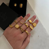 Panzer Faceted Ring 18K Gold Plated 7 mm