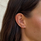 Mist Crystal Stud Earrings 18K Gold Plated