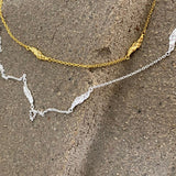 Melted Scoria Charm Necklace, 925 Silver