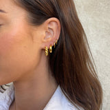 Classic Dome Hoop Earrings 18K Gold Plated · 15 mm